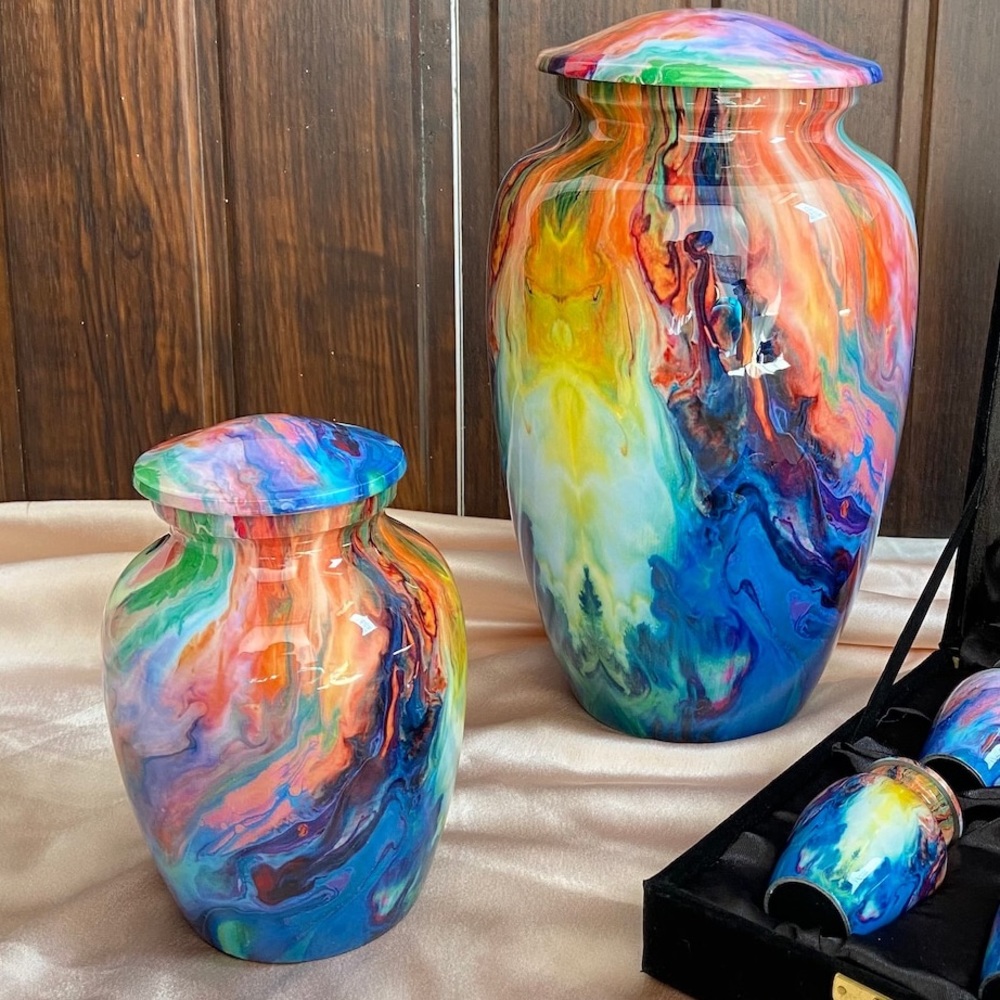 Rainbow Urn, human or animal ashes